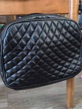 Quilted Leather Black Crossbody Bag